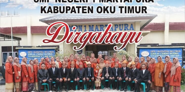 Kapsek Bersama Dewa Guru SMPN 1 Martapura, Dirgahayu HUT OKUT Timur Ke 22