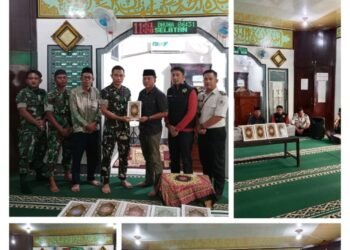 Lapas Kelas IIB Martapura Menerima Wakaf 52 Buah Al-Qur’an dari Yon Armed 15/105 Tarik Cailendra