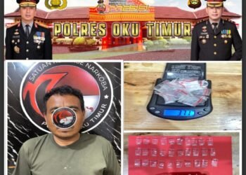 DIGEREBEK SATRESNARKOBA OKU Timur, Bandar Sabu Asal Riau Tak Berkutik