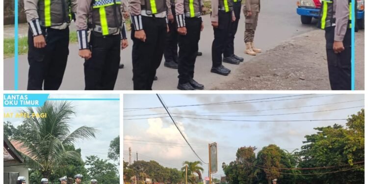Kasat Lantas Polres OKU Timur Tekankan Kedisiplinan Strong Point Pagi