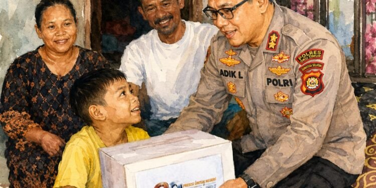 Tatapan Tulus Kapolres OKU Timur AKBP Adik Untuk Anak Disabilitas,