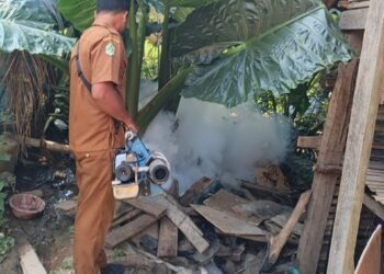 Puskesmas Pandan Agung Gelar Fogging Cegah DBD di Desa Banban Rejo