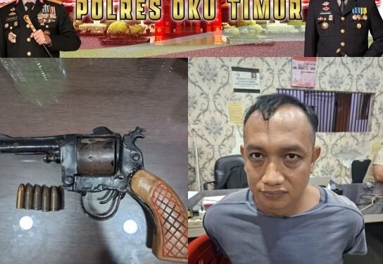 Mandor PT LPI Diciduk Resmob Polres OKU Timur, Revolver dan 5 Peluru Disita