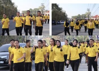 Senyum Manis Warnai Jumat Sehat Personel Polres OKU Timur, Kekompakan Makin Terasa