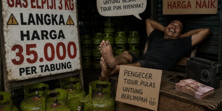Nafas Pedagang Kecil Kian Sesak, Gas Elpiji 3 Kg Langka, Harga Menyayat Hati