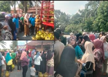 560 Tabung Gas Elpiji dan 2 Ton Beras Ludes Diserbu Emak-Emak Operasi Pasar Martapura