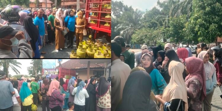 560 Tabung Gas Elpiji dan 2 Ton Beras Ludes Diserbu Emak-Emak di Operasi Pasar Martapura