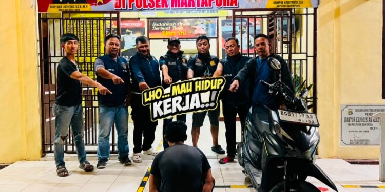 Pinjam Motor Modal Mulut, Pulang-Pulang Dijemput Tim Opsnal Polsek Martapura
