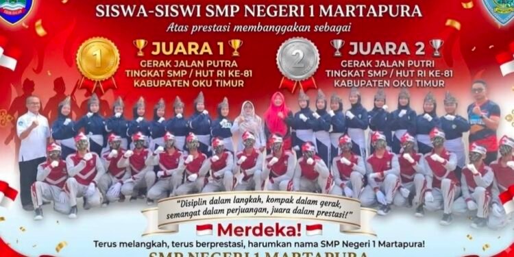 SPENTURA Tampil Gemilang, Sabet Juara Gerak Jalan HUT RI ke-81 OKU Timur