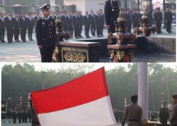 Wakapolres Kompol Hendri Pimpin Upacara HUT ke-81 Kemerdekaan RI di Polres OKU Timur