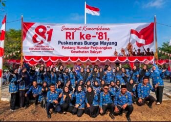 Semangat Kemerdekaan RI ke-81, Puskesmas Bunga Mayang Pantang Mundur Perjuangkan Kesehatan Rakyat