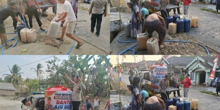 Kapolres AKBP Lalu Apresiasi Polsek BMT Salurkan Air Bersih ke Warga